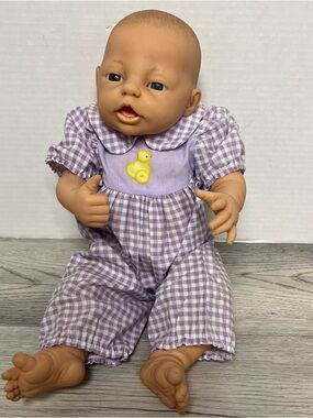 Berenguer Reborn, Realistic Babydoll Girl Blue Eyes with Purple Duck Outfit 16”